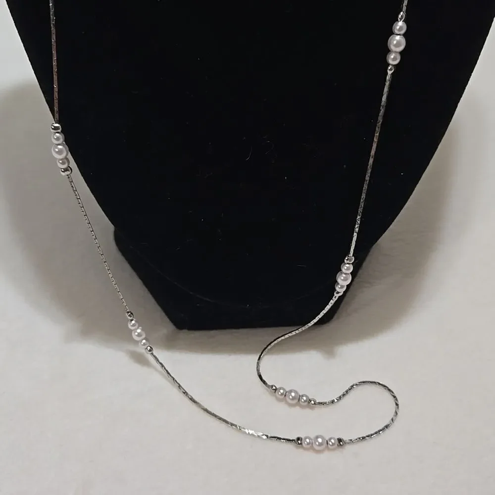 Silver Pearl Necklace